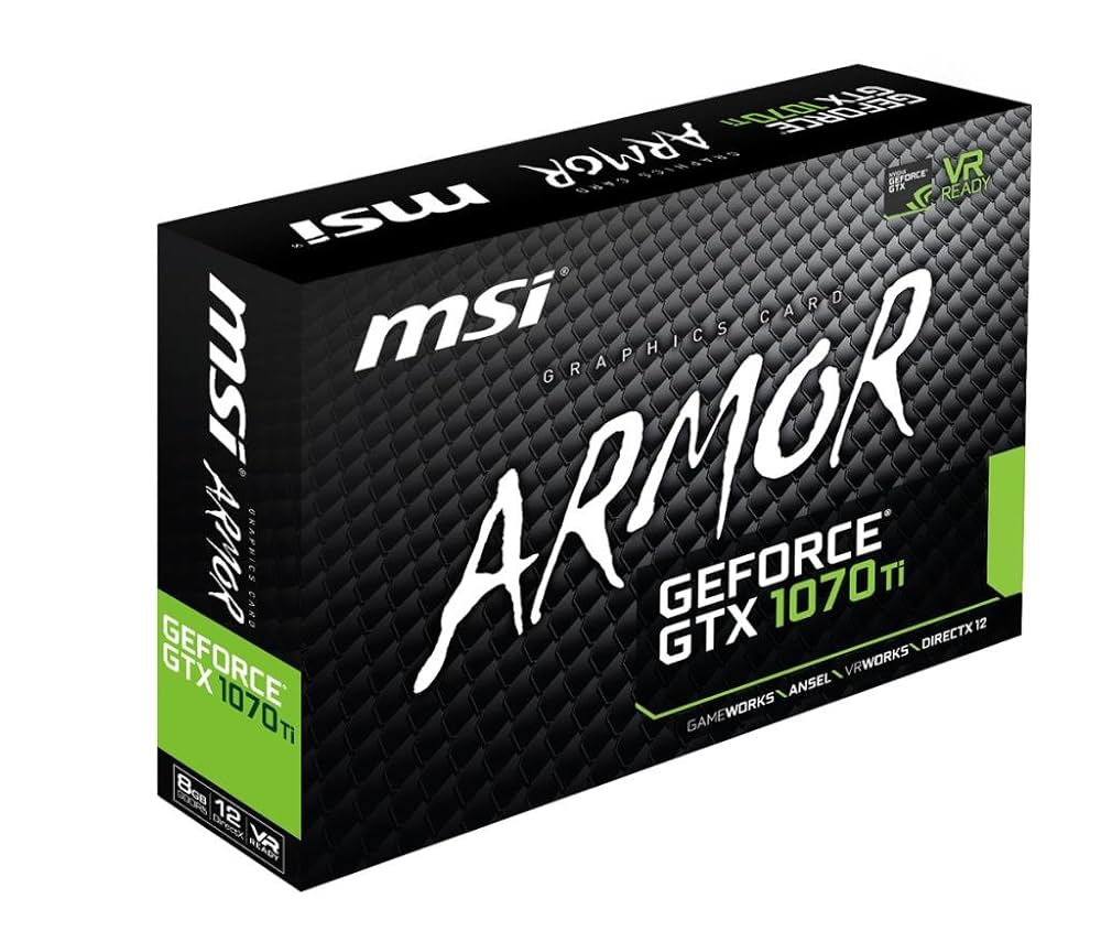 PCパーツ MSI GeForce GTX 1070 Ti ARMOR 8G MSI-GTX-1070-TI-ARMOR-8G-